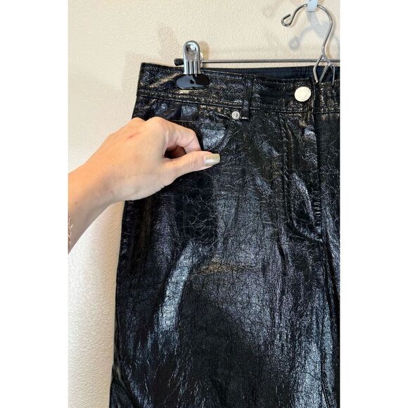 NWOT Helmut Lang Patina Stretch Moto 100% Lamb Leather Women's Size 6 Pants - Picture 2 of 10